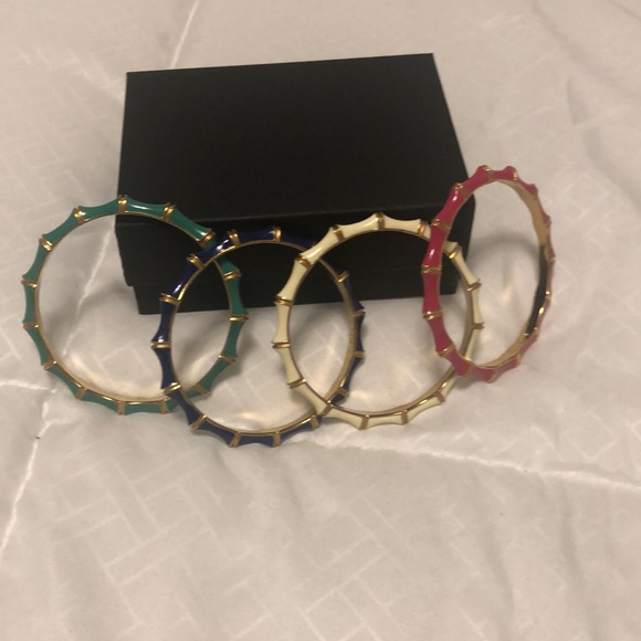 Stella and Dot retired gold metal and enamel bangle bracelets. - Picture 5 of 8